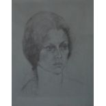 MOLLY CAWOOD (XX). Portrait of Lady Cawood, signed lower right and titled verso, pencil on paper,