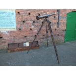 A LARGE ROYAL CENTURY 'ASTRONOMICAL BRASS TELESCOPE ON TRIPE BY W. WATSON & SONS LTD., with five