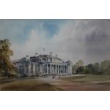 IVAN TAYLOR (1946). Shugborough Hall, signed lower left, watercolour, framed and glazed, 36 x 54 cm