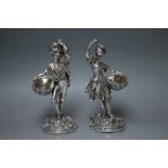 GARRARD & CO - A PAIR OF HALLMARKED SILVER FIGURATIVE SALTS - SHEFFIELD 1989, depicting a boy and