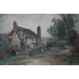 SIDNEY GRANT ROWE (1861-1928). 'Cottage of Witley near Godalming Surrey', see verso, signed lower