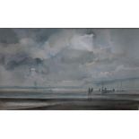 ALAN WICKHAM (XX-XXI). Three maritime watercolours, signed, watercolours, framed and glazed, 18 x