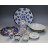 A COLLECTION OF ORIENTAL PORCELAIN, to include a small baluster vase with four character mark, H 8.5