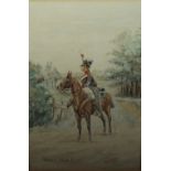 R M CONNOLT (XX-XXI). 'What's That?', cavalryman on horseback, signed and dated 1902 bottom right,
