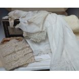 A COLLECTION OF VINTAGE CHILDRENS DAY DRESSES ETC., to include lace embellished examples, together