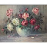 EARLY 20TH CENTURY DUTCH SCHOOL, still life study of flowers in a vase, indistinctly signed lower