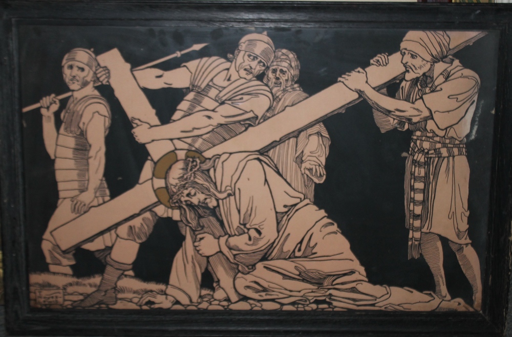 THOMAS NOYES LEWIS (d.1852). Thirteen stations of the cross, mostly signed in plate in various