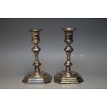 A PAIR OF HALLMARKED SILVER CANDLESTICKS BY JAMES DIXON & SONS - SHEFFIELD 1968, filled bases, H