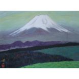 THREE 20TH CENTURY JAPANESE STUDIES, one still life study and two studies of Mount Fuji, all