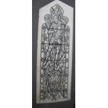 A STAINED GLASS WINDOW DESIGN FROM THE HARDMAN STUDIO, study of a Saint and The Devil, unsigned,