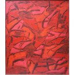 ABSTRACT SCHOOL (XX). Red abstract study, bearing signature lower left but indistinct, oil on
