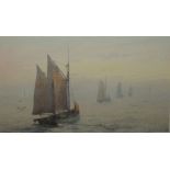 HARRY WANLESS (1873 - 1933). 'Boats At Sea', signed lower right, watercolour, framed and glazed,
