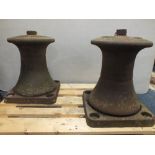 A LARGE CAST PAIR OF VINTAGE FRENCH CAPSTANS, each marked PARIS - PERSAN HILLAIRET, tallest H 60 cm,