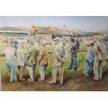 GILLEAN WHITAKER (XX). 'County Show', signed lower right, watercolour, framed and glazed, 47 x 68