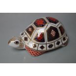A ROYAL CROWN DERBY PAPERWEIGHT IN THE FORM OF A TORTOISE, printed marks to ceramic 'stopper', W