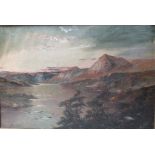 FRANCIS E. JAMIESON. Stormy Highland Loch scene, signed lower left, oil on canvas, framed, 39 x 60