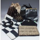 A COLLECTION OF LADIES VINTAGE BAGS, various styles and periods, mostly fabric and leather