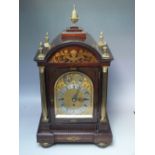 A LARGE VICTORIAN TRIPLE FUSEE TABLE CLOCK STRIKING ON EIGHT BELLS, the rosewood architectural