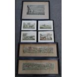 A SET OF FOUR 'R. ACKERMANN'S COURSING SCRAPS' PRINTS, together with a pair of Henry Alken'