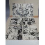 DAVID HOCKNEY. A folder of student work purchased in Manchester 1967, three double sided mainly