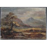 AN EARLY 20TH IRISH SCHOOL LANDSCAPE, unsigned, oil on canvas, stamped 'Dublin' verso, unframed,