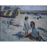 DOROTHEA SHARP (1874-1955). Children on the beach in St. Ives, monogrammed lower left and titled