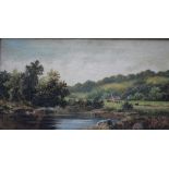 MOSS (XIX). 'Nr Bridgnorth, Salop', signed lower left and dated 1882, oil on canvas, gilt framed,