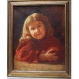 FRANZ WIESENTHAL (1856-1938). Portrait of a young girl, signed lower left, oil on canvas, framed, 49