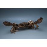 AN UNUSUAL ARTICULATED MODEL OF A CRAB, W 34 cm