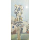 REGINALD GEORGE HAGGAR (1905 - 1988). A church, signed lower right, watercolour, framed and