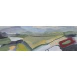 DAVID MOSS. Two abstract landscapes, one signed lower right and one signed lower left, both dated