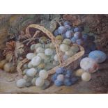 VINCENT CLARE (1855-1930). Still life study of fruit, signed lower right, watercolour, gilt framed