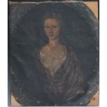 A LATE 18TH / EARLY 19TH CENTURY OVAL PORTRAIT STUDY OF A LADY, signed lower left, oil on canvas,