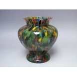 AN END OF DAY VINTAGE GLASS VASE. of bulbous form, H 19 cmCondition Report:`