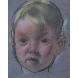 BERNARD FLEETWOOD WALKER. A portrait study of a young boy, unsigned, pastel on blue paper, framed