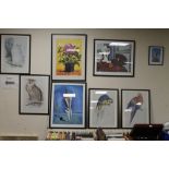 A QUANTITY OF FRAMED AND GLAZED MODERN PRINTS AND POSTERS TO INCLUDE SALVADOR DALI, PABLO PICASSO,