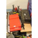 A QUANTITY OF MAINLY CAR TOOLS, TO INCLUDE A CAR JACK, ETC