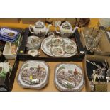 A QUANTITY OF JOHNSONS BROTHERS TEA AND DINNER WARE TO INCLUDE LIDDED TUREENS, MEAT PLATTER, ETC