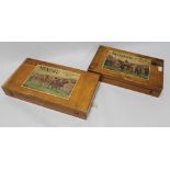 TWO EDWARDIAN WOODEN BOXES (MINORU)¦Condition Report:The horses are an average of 8 cm long.