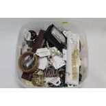 A BOX OF ASSORTED COSTUME JEWELLERY