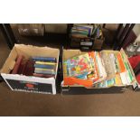 TWO BOXES OF ASSORTED BOOKS TO INCLUDE CHILDREN'S ANNUALS