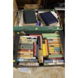 A BOX OF BOOKS TOGETHER WITH MAGAZINES AND SHEET MUSIC