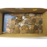 A BOX OF ASSORTED COINS