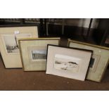 FOUR FRAMED ENGRAVINGS TITLED 'TRENT HOUSE', 'THE NEW MINT', ETC