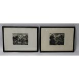 A PAIR OF FRAMED AND GLAZED DAVID LUCAS AFTER JOHN CONSTABLE PRINTS, one titled 'View on the River