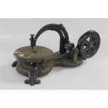 A 19TH CENTURY 'FLORENCE' TYPE SEWING MACHINE, gilt and black painted surfaces