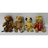 THREE MODERN MERRYTHOUGHT PLUSH TEDDY BEARS to include 'London Olympics 2012' 'A musical merry thou