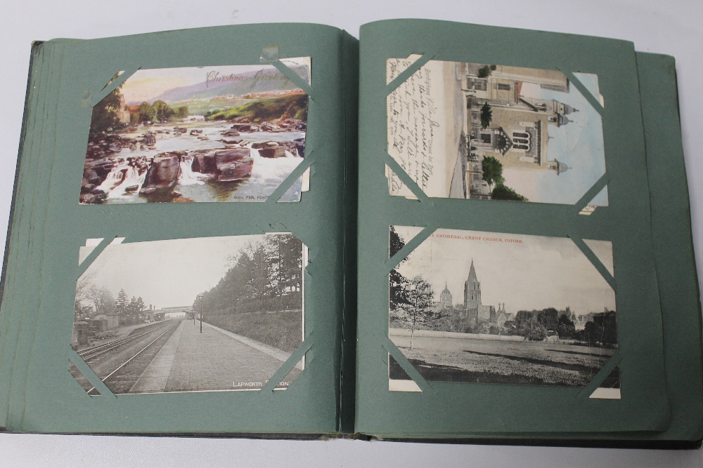 AN ALBUM OF EARLY 20TH CENTURY POSTCARDS, to include real photograph types with a nice example from - Image 2 of 4