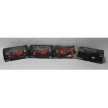 FOUR BOXED HOTWHEELS 1:18 SCALE FERRARI F1 CARS, to include Michael Schumacher, 2001 King of the ra