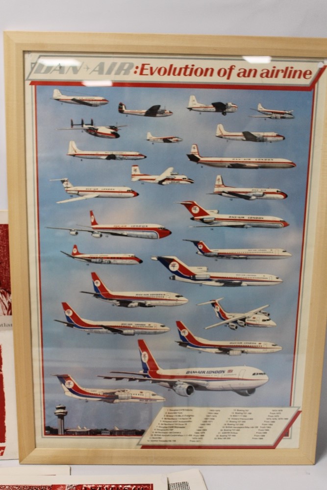 A FRAMED AND GLAZED DAN-AIR ADVERTISING POSTER c.1990, 28" X 20", a framed Air 2000 757 together wi - Image 2 of 5